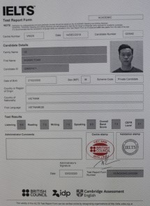 Lê Khánh Toàn 7.5 IELTS