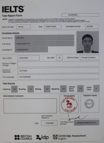 Nguyễn Đăng Minh Trí  7.5 IELTS 